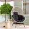 Costway Oversized Egg Style Chair with Cushions & Headrest Heavy-Duty Metal Frame for Yard Off White/Grey/Black